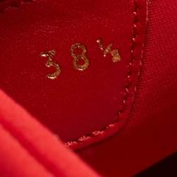 Pre Owned Christian Louboutin Red Neoprene Spike Sock Sneakers Size 38.5