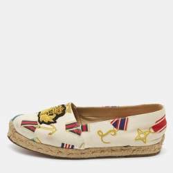 Christian Louboutin Multicolor Printed Canvas Papi Hugo Espadrille Flats Size 36