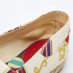 Christian Louboutin Multicolor Printed Canvas Papi Hugo Espadrille Flats Size 36