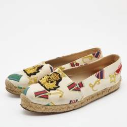 Christian Louboutin Multicolor Printed Canvas Papi Hugo Espadrille Flats Size 36