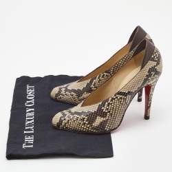 Christian Louboutin Beige/Brown Python Pumps Size 38.5