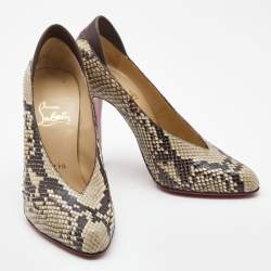 Christian Louboutin Beige/Brown Python Pumps Size 38.5