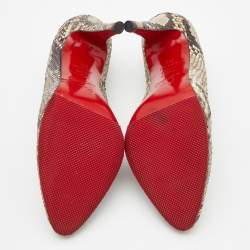 Christian Louboutin Beige/Brown Python Pumps Size 38.5