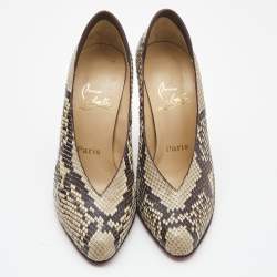 Christian Louboutin Beige/Brown Python Pumps Size 38.5