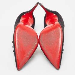 Pre Owned حذاء كعب عالي كريستيان لوبوتان كانديديت سويدي أسود مقاس 37