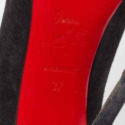 Pre Owned حذاء كعب عالي كريستيان لوبوتان كانديديت سويدي أسود مقاس 37