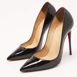 Pre Owned Christian Louboutin Black Patent Leather So Kate Pumps Size 36