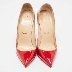 Pre Owned Christian Louboutin Red/Beige Ombre Patent Leather So Kate Pumps Size 36