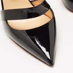 Christian Louboutin Black Patent Leather Actina Slingback Pumps Size 40