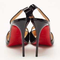 Christian Louboutin Black Patent Leather Actina Slingback Pumps Size 40