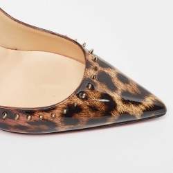 Pre Owned Christian Louboutin Tricolor Ombre Leopard Print Patent Leather Anjalina Pumps Size 39.5