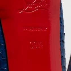 Christian Louboutin Blue Python Lady Peep Toe Pumps Size 39.5