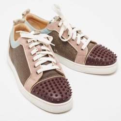 Christian Louboutin Multicolor Leather and Suede Louis Junior  Sneakers Size 43.5