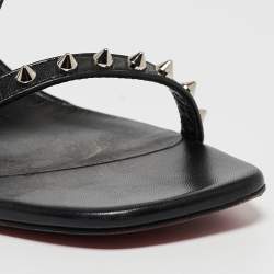 مملوكة مسبقًا Christian Louboutin Black Leather Rosa Condorapik Sandals Size 38