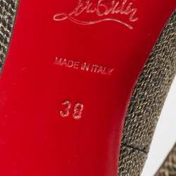 Christian Louboutin Metallic Lurex Fabric Fifi Round Toe Pumps Size 38