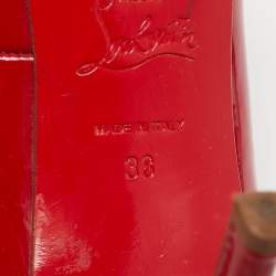 Pre Owned Christian Louboutin Red Patent Leather Pigalle Pointed Toe Pumps Size 38