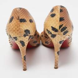 Christian Louboutin Beige/Black Snakeskin Decollete Pumps Size 39