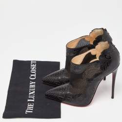 Pre Owned حذاء بوت كاحل كريستيان لوبوتان غورتيك جلد بيج مقاس 36 