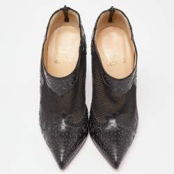 Pre Owned حذاء بوت كاحل كريستيان لوبوتان غورتيك جلد بيج مقاس 36 