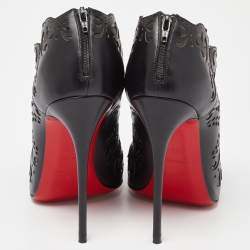 Pre Owned حذاء بوت كاحل كريستيان لوبوتان غورتيك جلد بيج مقاس 36 