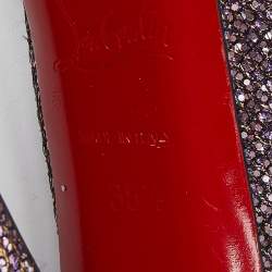 Christian Louboutin Purple Glitter Fabric Daffodile Pumps Size 35.5