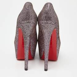 Christian Louboutin Purple Glitter Fabric Daffodile Pumps Size 35.5