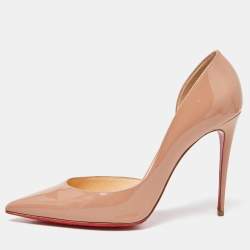 Christian Louboutin Beige Patent Leather Iriza Pumps Size 41.5