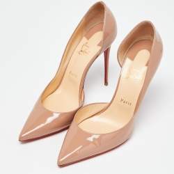 Christian Louboutin Beige Patent Leather Iriza Pumps Size 41.5