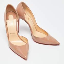Christian Louboutin Beige Patent Leather Iriza Pumps Size 41.5