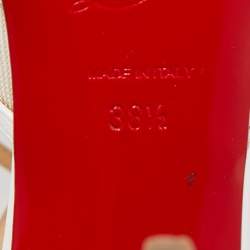 Christian Louboutin White Leather and Mesh Filamenta Platform Sandals Size 38.5
