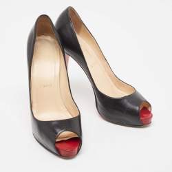 Christian Louboutin Black Leather Very Prive Pumps Size 40
