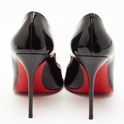 Pre Owned Christian Louboutin Black Patent Leather Corneille  Pumps Size 39