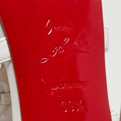 Pre Owned صندل كريستيان لوبوتان امازوبيلي مرصع رباط علوي جلد أبيض مقاس 41