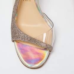 Christian Louboutin Transparent Glitter and PVC Slingback Sandals Size 36