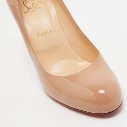 Christian Louboutin Beige Patent Leather Simple Pumps Size 41