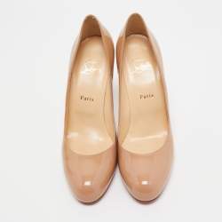 Christian Louboutin Beige Patent Leather Simple Pumps Size 41