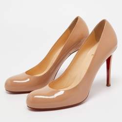 Christian Louboutin Beige Patent Leather Simple Pumps Size 41