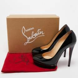 Pre Owned Christian Louboutin Black Patent Leather Bianca Pumps Size 39
