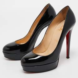 Pre Owned Christian Louboutin Black Patent Leather Bianca Pumps Size 39
