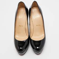 Pre Owned Christian Louboutin Black Patent Leather Bianca Pumps Size 39