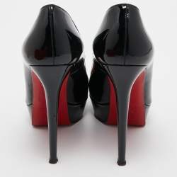 Pre Owned Christian Louboutin Black Patent Leather Bianca Pumps Size 39