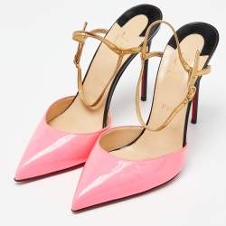 مملوكة مسبقًا صندل كريستيان لوبوتان ريفيرينا جلد وجلد لامع متعدد الألوان مقاس 40.5