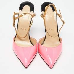 مملوكة مسبقًا صندل كريستيان لوبوتان ر يفيرينا جلد وجلد لامع متعدد الألوان مقاس 40.5