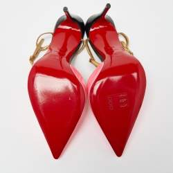 مملوكة مسبقًا صندل كريستيان لوبوتان ريفيرينا جلد وجلد لامع متعدد الألوان مقاس 40.5