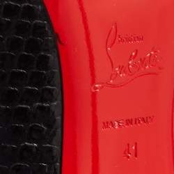 Pre Owned Christian Louboutin Black Python Leather So Kate Pumps Size 41