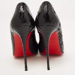 Pre Owned Christian Louboutin Black Python Leather So Kate Pumps Size 41
