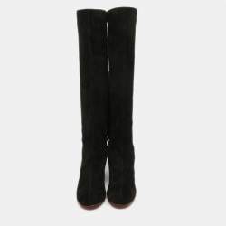 Christian Louboutin Black Suede Knee Length Boots Size 36