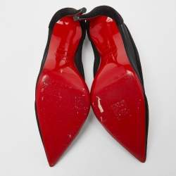Christian Louboutin Black Mesh and Suede Panel Pumps Size 39