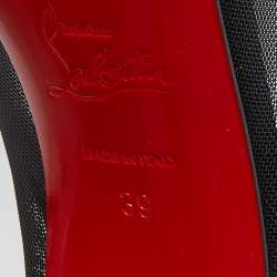 Christian Louboutin Black Mesh and Suede Panel Pumps Size 39