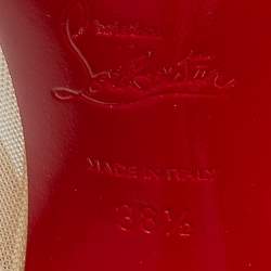 مملوكة مسبقًا Christian Louboutin Beige Mesh and Suede Embellished Galativi Strass Pumps Size 38.5